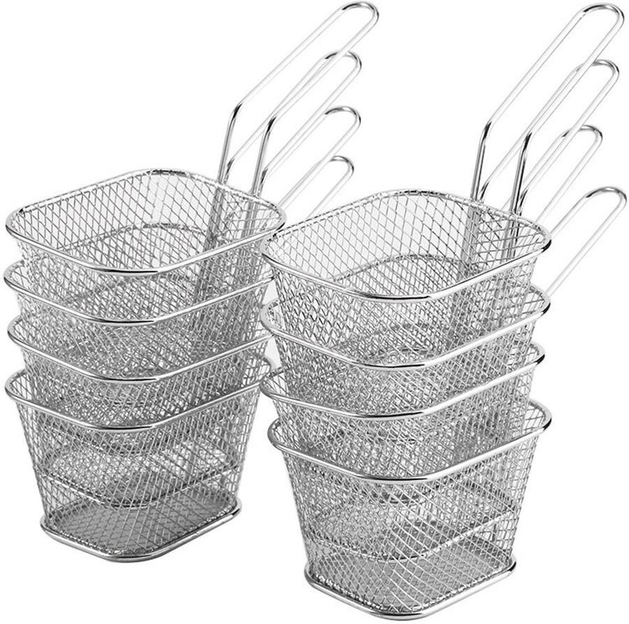 Dailygoods- Frituurmand Roestvrij Stalen Constructie Frituurmandje voor Frituurpan Draad Handvat Duurzaam Veilig Food Grade Materiaal Frituurzeef