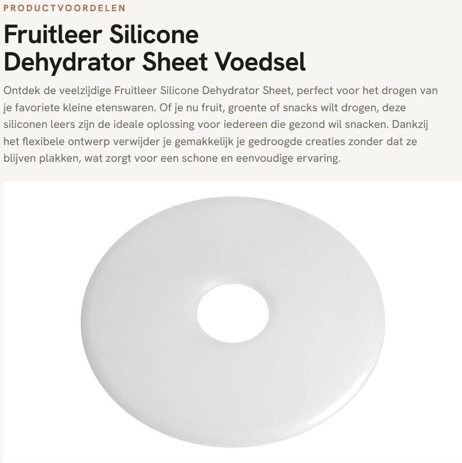 Dailygoods Dailygoody Siliconen dehydratorplaten Ronde dehydrator Flexibel en eenvoudig te reinigen Wit Antiaanbaklaag Ideaal voor het drogen van voe