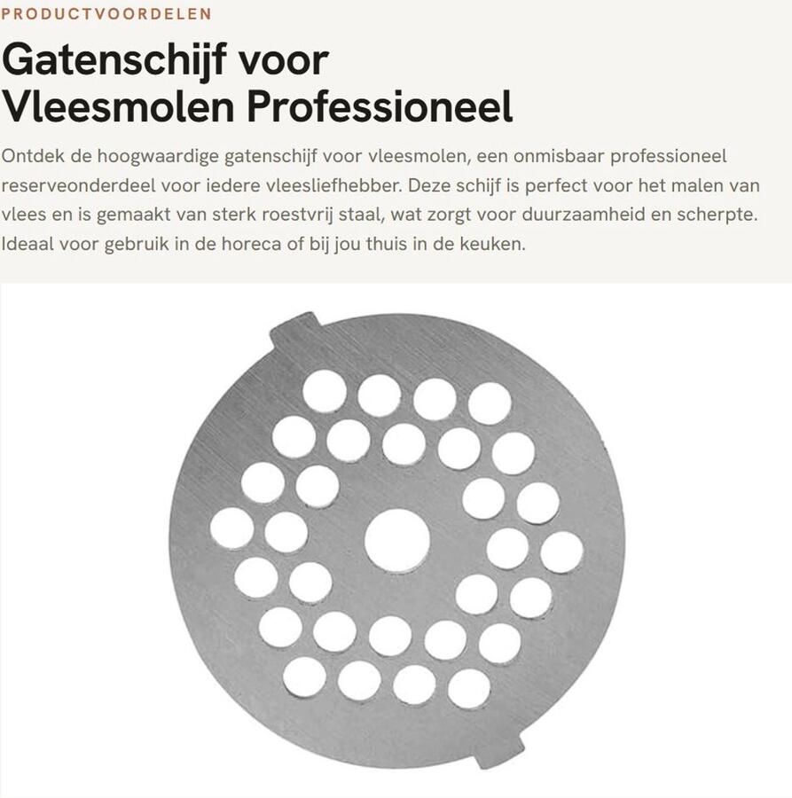 Dailygoods- Gatenschijf roestvrij staal Vleesmolenmes 5 7 mm Professioneel reserveonderdeel Sterk en scherp Eenvoudig te installeren Onderhoudsvriendelijk