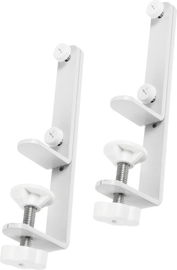 Dailygoods- Gatplaathouder 2 Stuks Verstelbare Tafelbevestiging Wit IJzer Eenvoudige Montage Stabiliteit Duurzaamheid Afmetingen 19x5x2 cm Wandhouder