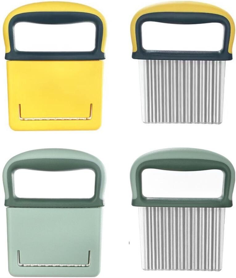Dailygoods- Golfsnijder Professioneel Groentesnijder Roestvrij Stalen Lemmet Aardappelchips Wafels Thermoplastisch Rubber Handvat Eenvoudig te Reinigen