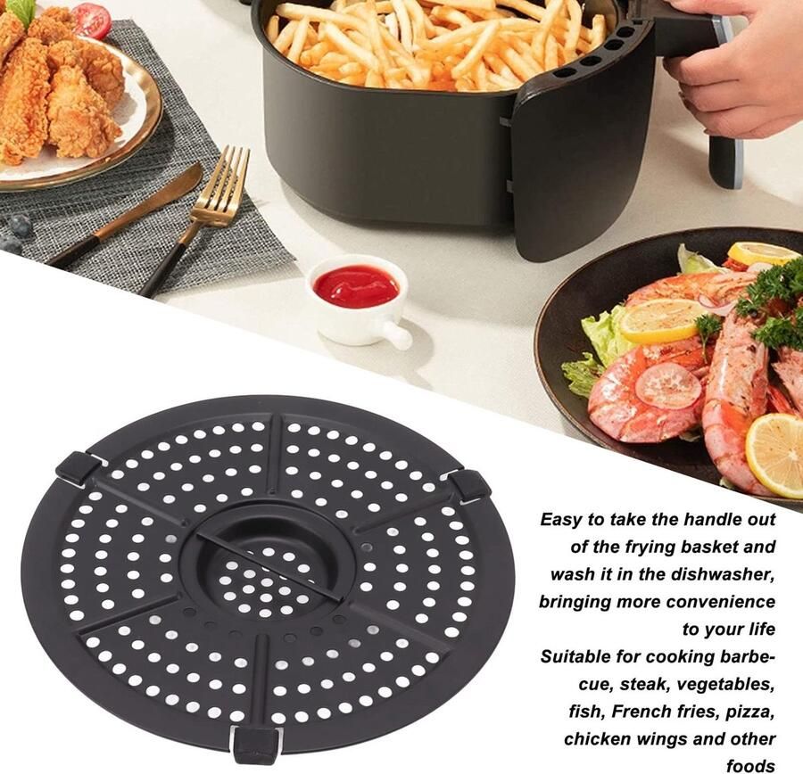 Dailygoods- Grillpan Vervanging Roestvrij Staal 16x16cm Vaatwasserbestendig Inclusief Olie Borstel Lichtgewicht 110g Frituurpan