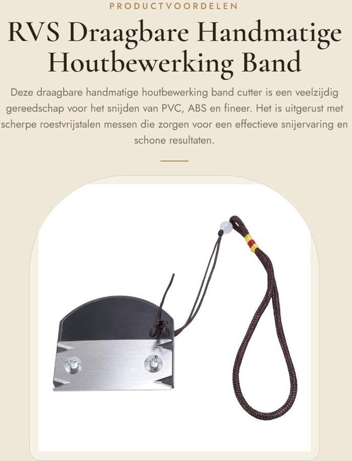 Dailygoods- Hand Schaafmachine RVS Draagbare Houtbewerking Bandsnijder Antislip V-vormige Hoeken Scherpe Messen Houtbewerkingstool