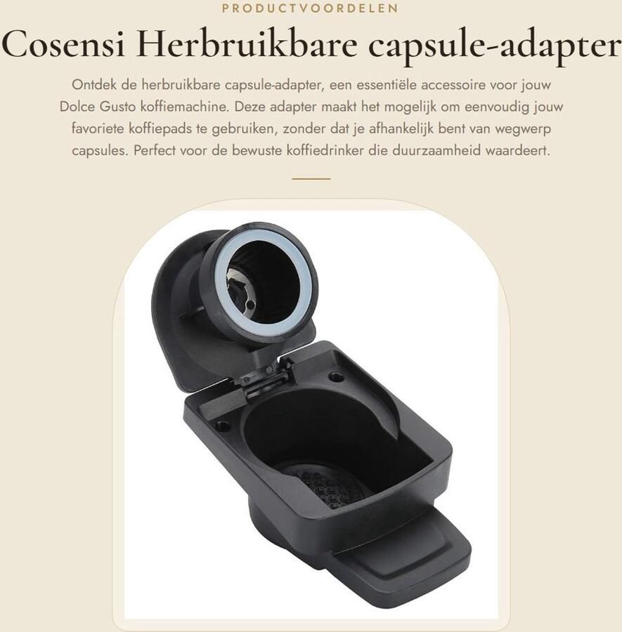 Inovra Herbruikbare capsule-adapter koffiepadsadapter eenvoudig te gebruiken polypropyleen voor Dolce Gusto perfect voor espresso ge