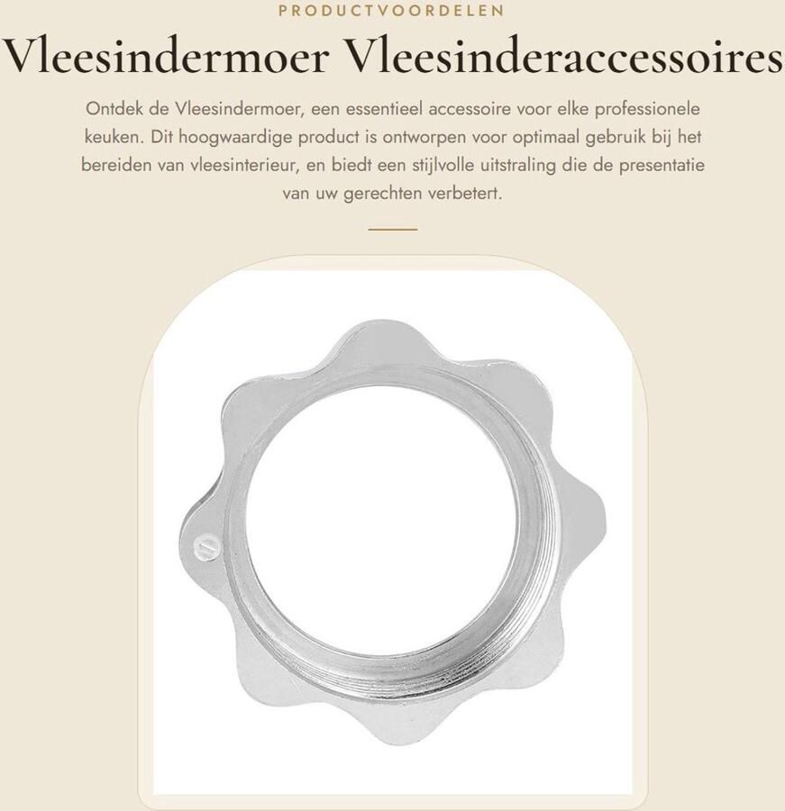 Dailygoods- Hoekmoer Aluminium Vleesinterieur Accessoire Professioneel Gebruik Eenvoudig te Installeren Hoogwaardige Kwaliteit Stijlvol Ontwerp Vleesmoer