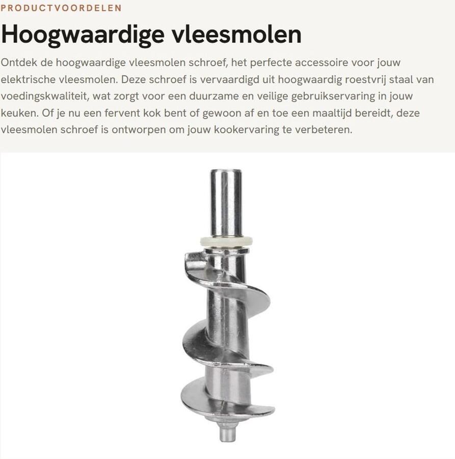 Dailygoods Hoogwaardige vleesmolen Vleesmolenaccessoire Duurzaam Roestvrij staal Keukenaccessoire Veilig en niet-giftig Geschikt voor th