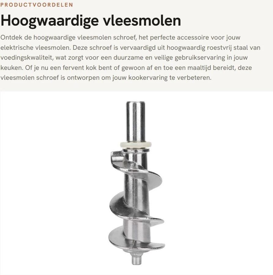 Cosensi Dailygoods Dailygoody Vleesmolen Schroef Vlees malen Stabiliteit voor de keuken Groen Elektrische vleesmolen accessoires Ideaal voor thuisgebrui