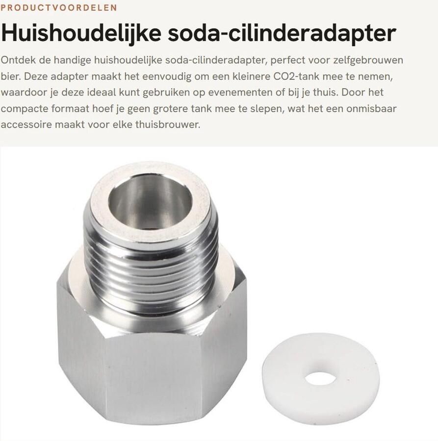 Dailygoods Huishoudelijke soda-cilinderadapter Zelfgemaakte bier vat regelaar Compact en draagbaar Zilver Herbruikbare CO2-soda fabrikant