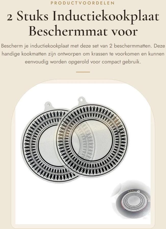 Dailygoods- Inductiekookplaatbescherming Kookplaat Mat Krasbestendig Siliconen 2 Stuks 22x22 cm Lichtgewicht en Isoleert Straling Kookplaatmat