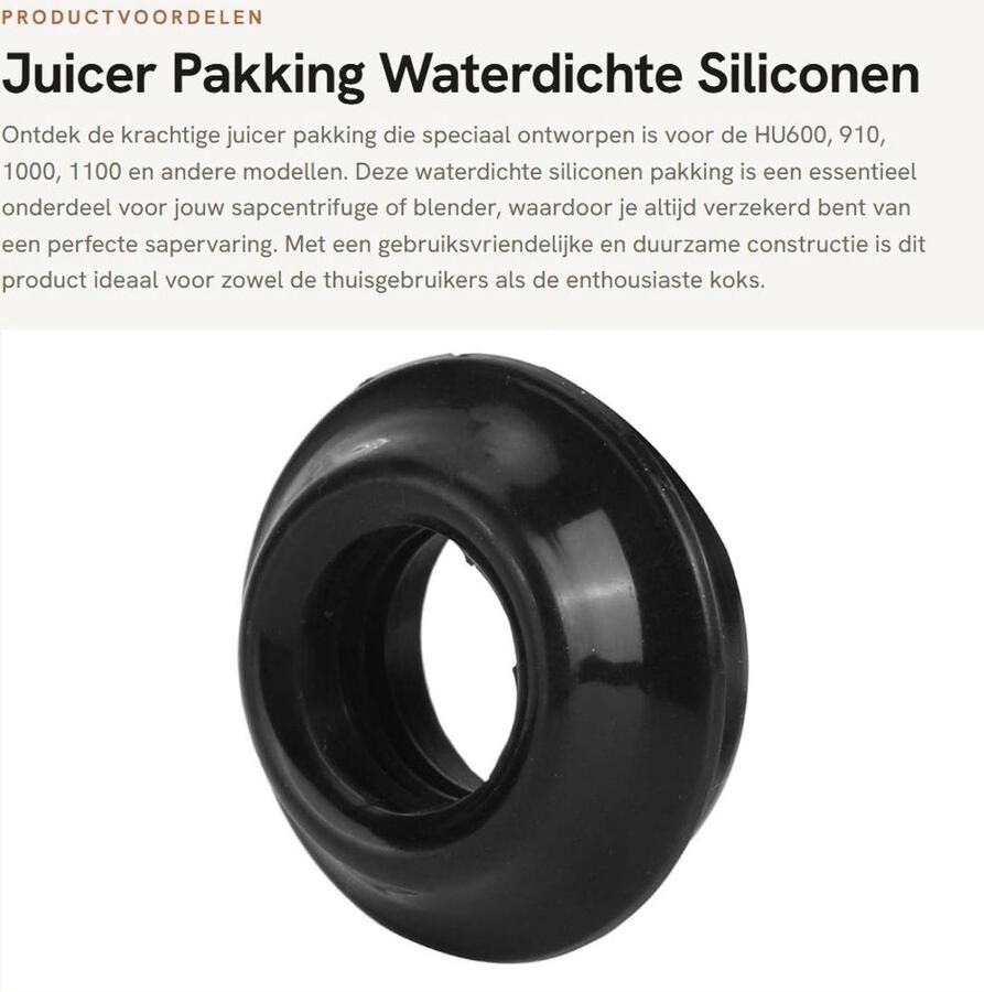 Store_9 Juicer Pakking Waterdichte Siliconen Pakking Zwart Duurzaam Noodzakelijk onderdeel voor sapcentrifuge Geschikt voor HU600 910 1