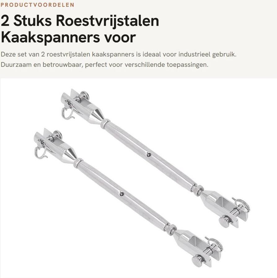 Dailygoods- Kaakspanner 2-delig Roestvrij Staal Gesloten Ontwerp Industrieel Gebruik Betrouwbare Verbinding Handmatige Maatvoering Spanband