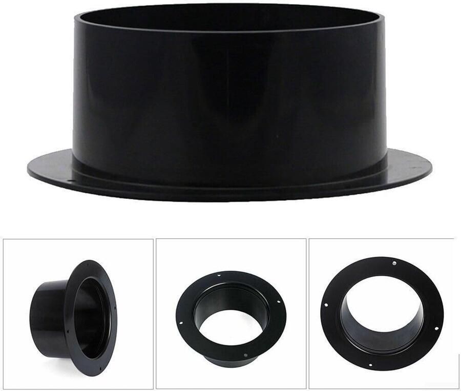 Dailygoods- Kanaalaansluitflens 160 mm Rechte Buisflens Ventilatiekanaal Afzuigkap Wandmontage Hoogwaardig ABS Ventilatieflens
