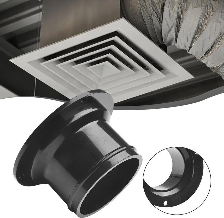 Dailygoods- Kanaalaansluitflens 160 mm Rechte Buisflens Ventilatiekanaal Afzuigkap Wandmontage Hoogwaardig ABS Ventilatieflens