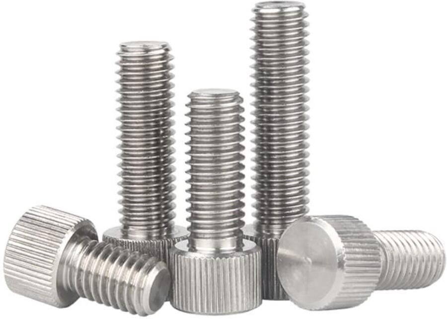 Inovra- Kartelschroef M3x6mm 10 Stuks Roestvrij Staal Gekartelde Kop Handmatige Bevestigingsmiddelen Duurzaam en Slijtvast Handgreepschroef - Foto 1