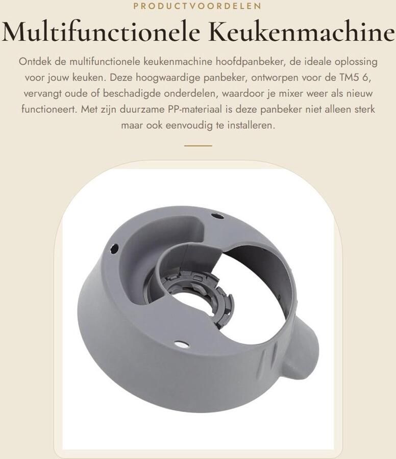 Dailygoods- Keukenmachine Basis Vervangt oude onderdelen PP-materiaal Duurzaam Vaatwasmachinebestendig Geschikt voor Thermomix TM5 6 Mixbeker