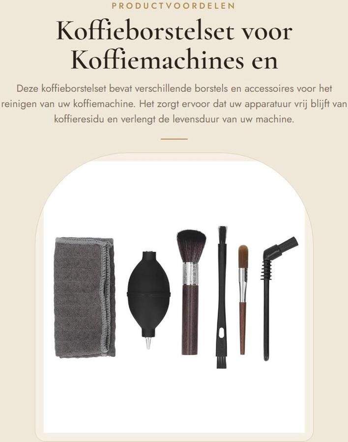 Dailygoods Koffieborstelset voor Koffiemachines en Reiniging