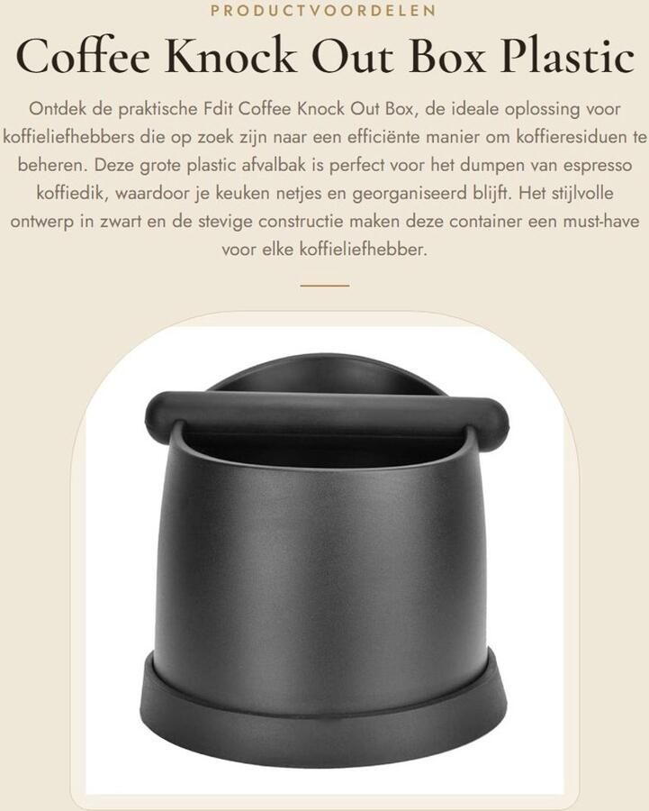 Dailygoods- Koffiecontainer 800 g Kunststof Antislip Herbruikbaar Afmetingen 17 5 x 15 7 cm Voor espresso koffieresiduen Koffiedump