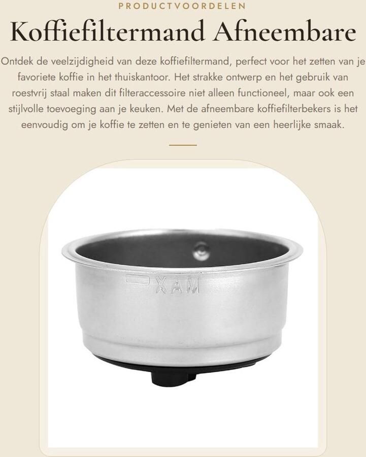 Dailygoods- Koffiefiltermand afneembaar Roestvrijstalen Filteraccessoire Koffiefilterhouder nr4 Koffiefilter herbruikbaar Geschikt voor koffiemachine Hoogwaardige kwaliteit