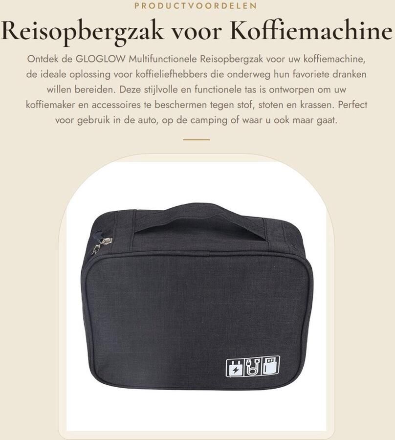Dailygoods- Koffiemachine Tas Multifunctionele Reisopbergzak Bescherming tegen Stof Botsingen Ruimtebesparend Geschikt voor Accessoires Verstevigde Stiksels Koffiemaker Tas