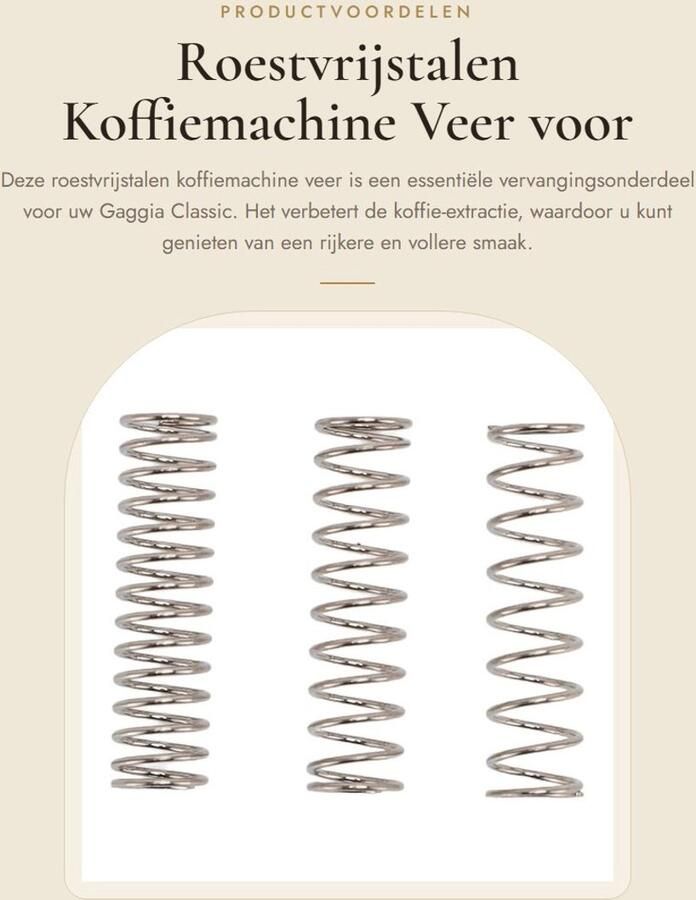 Dailygoods- Koffiemachine Veermodificatie Roestvrij Staal Verbeterde Koffieextractie Vervanging voor Gaggia Classic 9 Bar 6 5 Bar Koffiezetapparaat