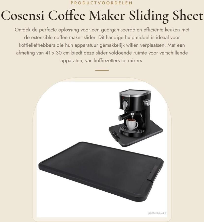 Dailygoods- Koffiemaker Uittrekbare Basis Keuken Accessoires Multifunctioneel Plastic 41 x 30 cm Keukenaccessoire