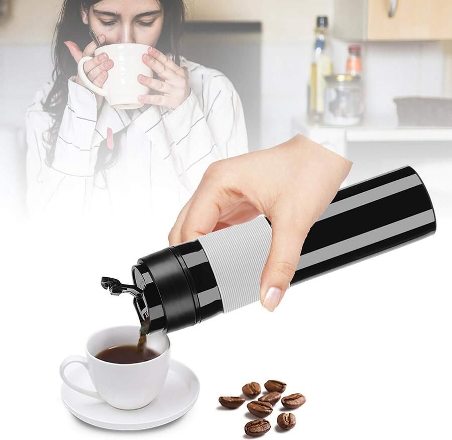 Dailygoods- Koffiezetapparaat Draagbaar 350 ml Koffiepersfles Thee Koffiezetapparaat Lichtgewicht Lekvrij Voedselveilig PP Koffiepers