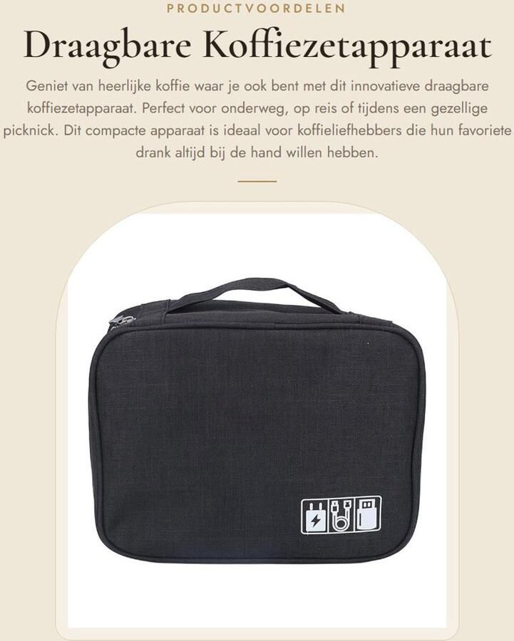 Dailygoods- Koffiezetapparaat Draagbare Opbergtas Multifunctionele Handheld Reistas Voor Buiten Bescherming Efficiënt en Gebruiksvriendelijk Koffie Tas