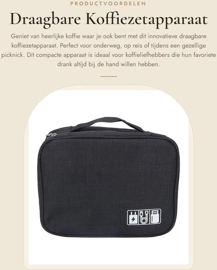 Dailygoods- Koffiezetapparaat Draagbare Opbergtas Multifunctionele Handheld Reistas Voor Buiten Bescherming Efficiënt en Gebruiksvriendelijk Koffie Tas
