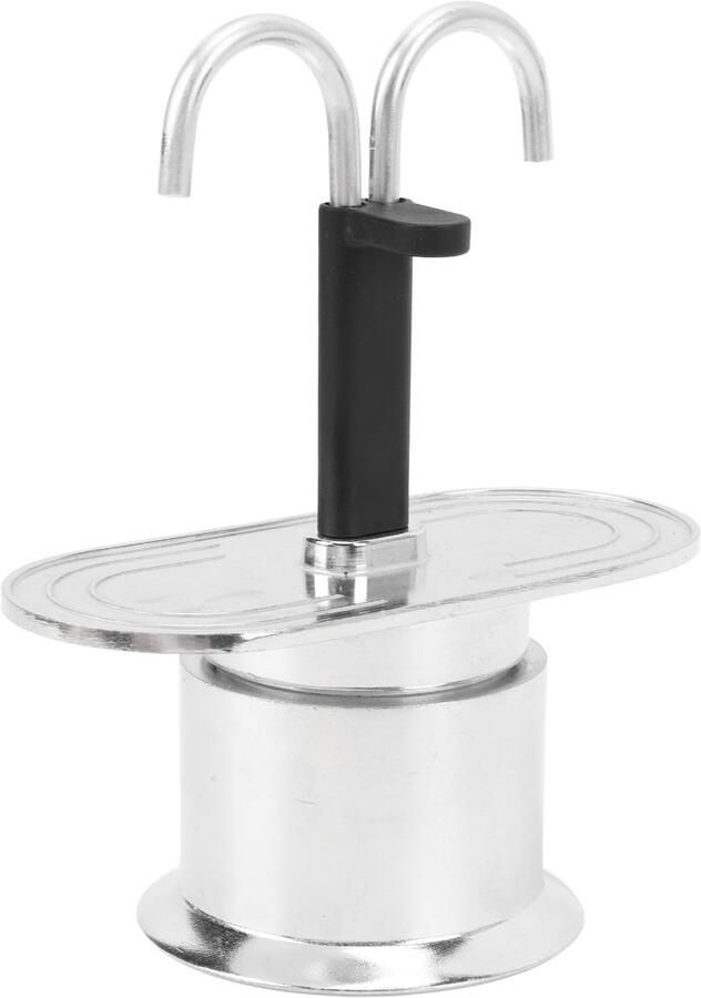 Dailygoods- Koffiezetapparaat Dubbele Buis Koffiepot met Dubbele Kop Draagbaar Aluminium Compact Eenvoudig te Wassen