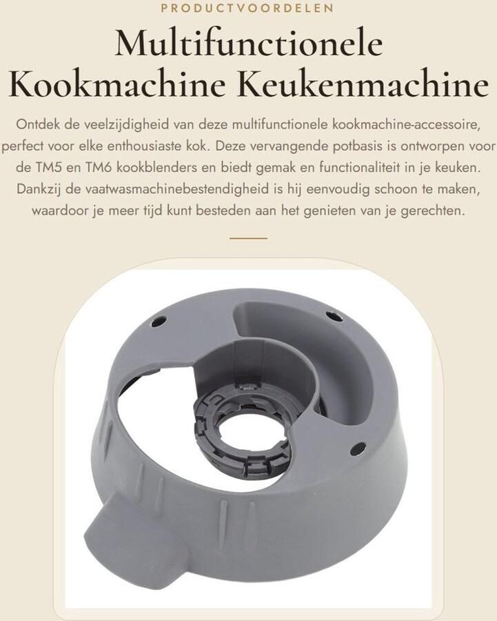 Dailygoods- Kookmachine Multifunctioneel Vervangende Potbasis Keukenmachine Accessoire Vaatwasmachinebestendig PP Materiaal Eenvoudig te Reinigen Keukenmachineonderdeel
