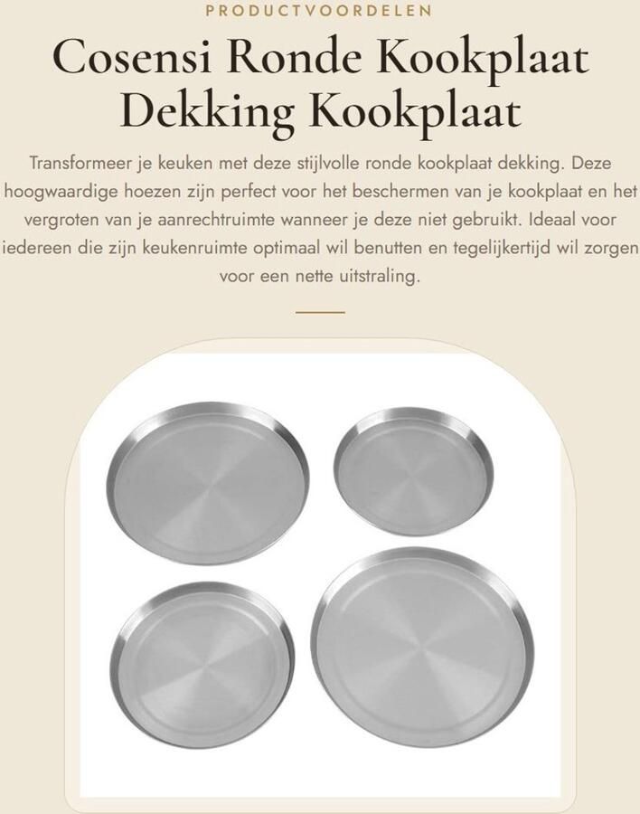 Dailygoods- Kookplaat Beschermer Roestvrij Staal Kookplaat Dekking Kookplaat Elektrische Kookplaat Gas Kookplaatje Set van 4 Stuks Fornuisdeksel