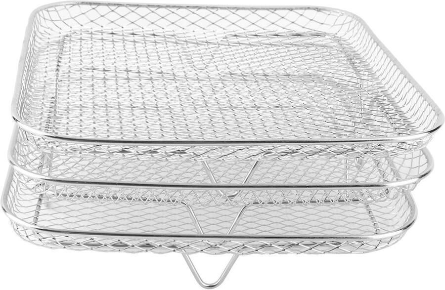 Dailygoods- Kookrek Stapelbaar Rvs Kookrek Bakrek Grillrek Airfryer Rack Voedselveilig 304 Roestvrij Staal