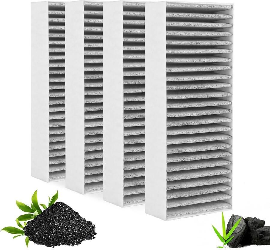 Dailygoods- Koolstoffilter Actieve Kool 4 Stuks Afzuigkap Filter Compatibel met Bosch Siemens Neff Gaggenau Materiaal: Actieve Kool Afmetingen: 19 3 x 7 5 x 3 5 cm Luchtfilter