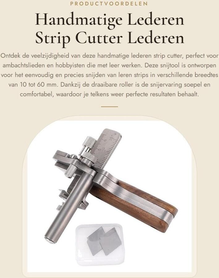 Dailygoods- Lederen Strip Cutter Handmatig RVS 304 10-60mm Snijdikte Metalen Strap Cutter Draaibare Roller Hoogwaardige Tool Leer Snijder