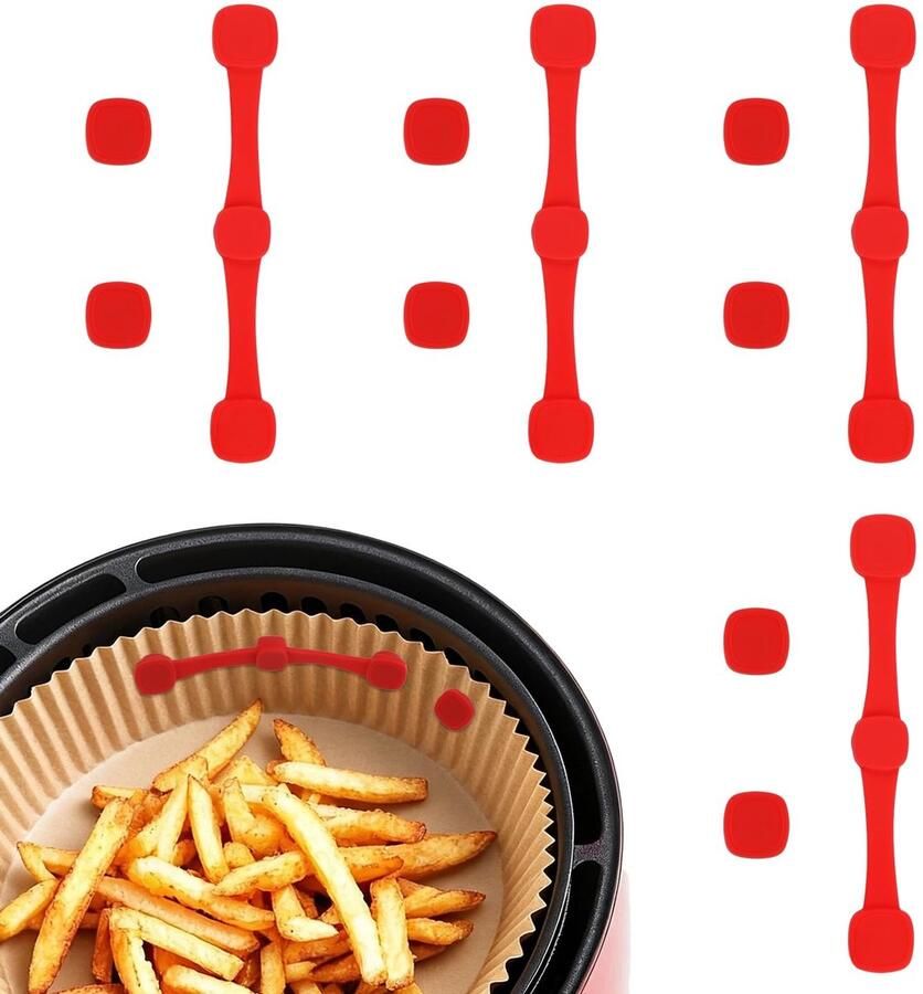 Dailygoods- Magneten 12 Stuks Siliconen Houder voor Bakpapier Antislip Hittebestendig Voor Airfryer Voorkomt Aanbranden Airfryer Accessoires