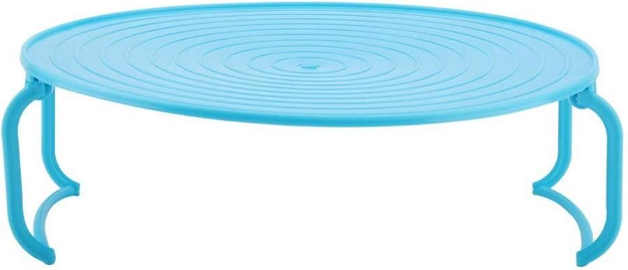 Dailygoody Magnetron Trays Rack Multifunctionele Plastic Stoomrek Geschikt voor Magnetron en Kookplaat Blauw Keukenaccessoires Ruimtebespa