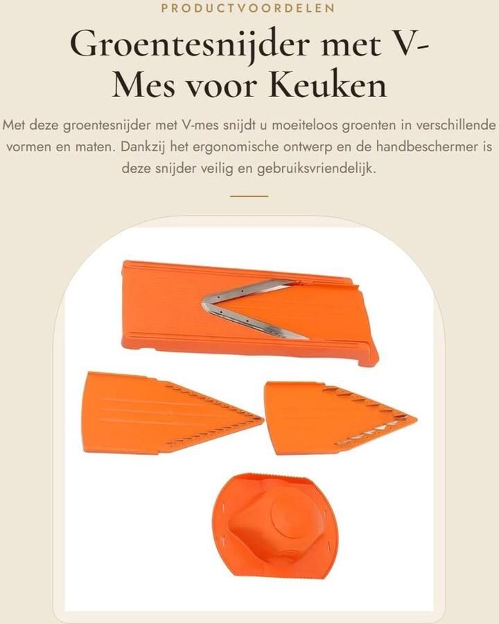 Dailygoods- Mandolineschaaf met V-mes Groentesnijder