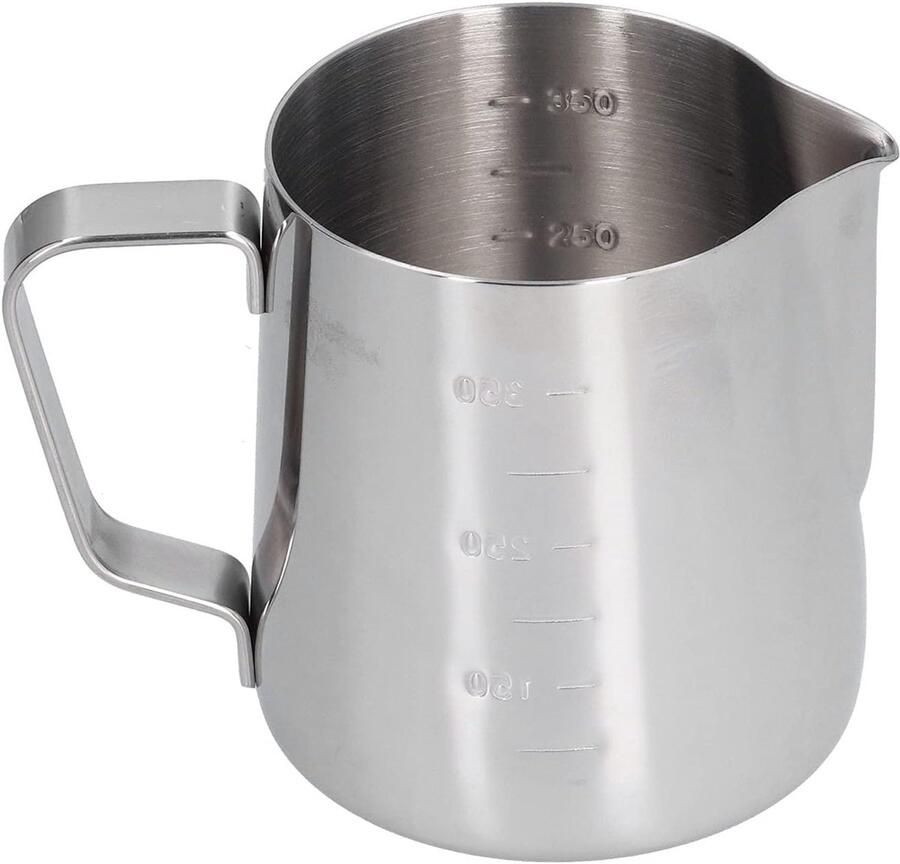 Dailygoods- Melkopschuimer 400 ml Schuimbeker RVS Handvat Voor Latte Cappuccino Multifunctioneel
