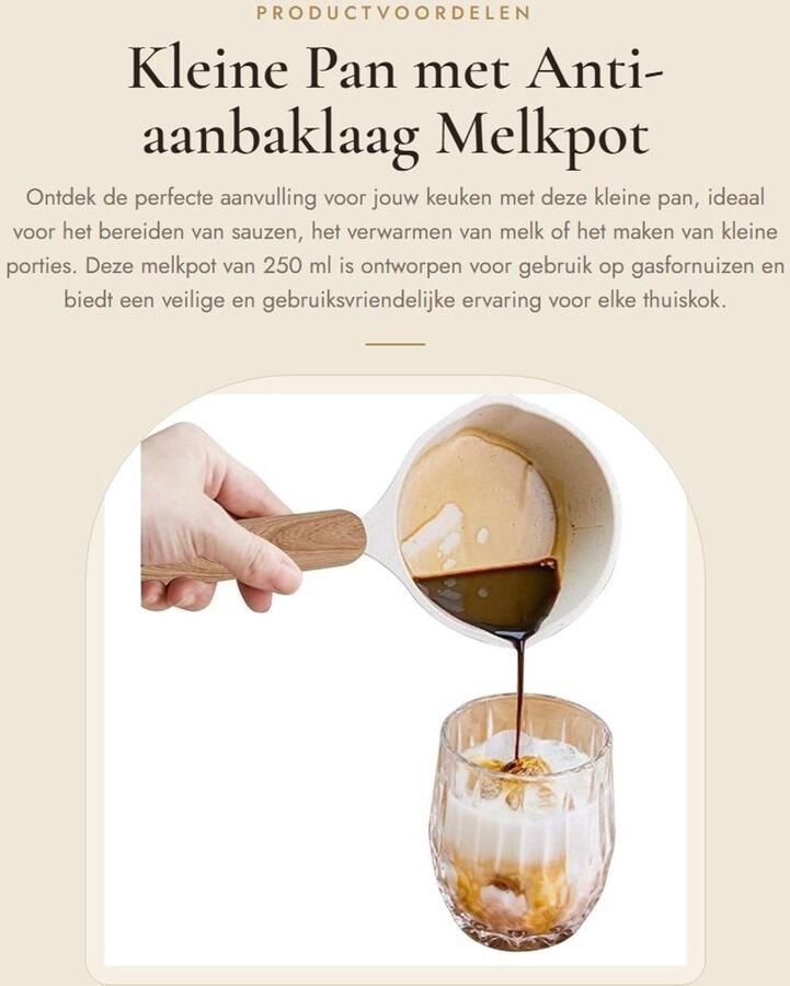Dailygoods- Melkpot 250 Ml Anti-aanbaklaag Kookpot Multifunctioneel Veilig Comfortabel Keukengereedschap Sauspannetje