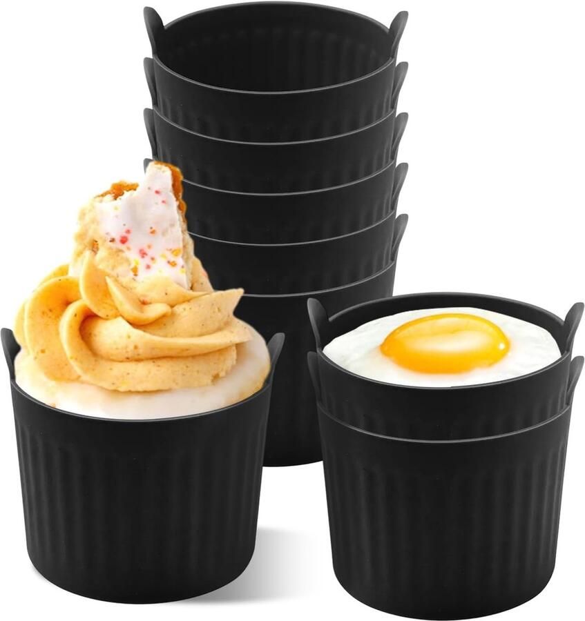 Dailygoods- Muffinvormpjes 8 stuks Siliconen Hittebestendig Multifunctioneel Ruimtebesparend Gezond koken Bakvormpjes - Foto 1