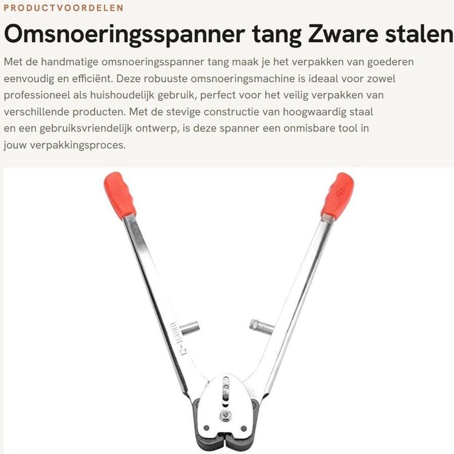 Dailygoods- Omsnoeringsspanner Handmatig Stalen Omsnoeringsmachine Antislip Handvat Verpakkingstang Slijtvast Gewicht 1257g Verpakkingsmachine