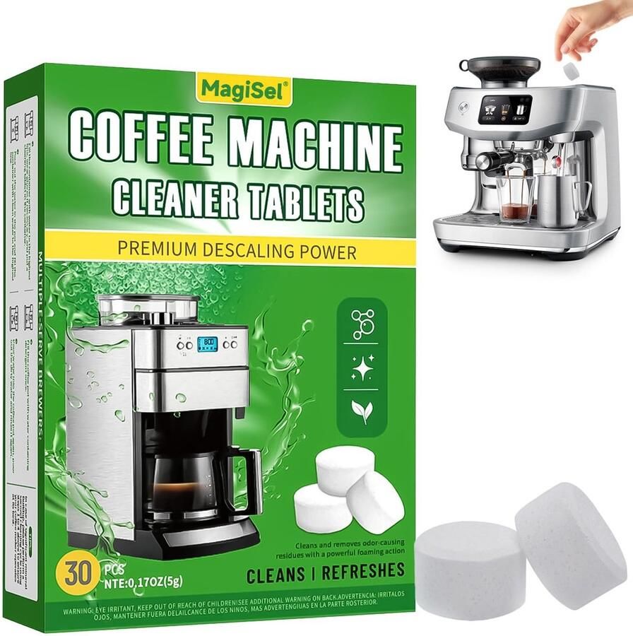 Dailygoods Ontkalkingstabletten voor koffiezetapparaat ontkalkingstabletten voor automatische koffiezetapparaten 30 stuks reinigingstabletten snelle en effectieve kalkoplossing professionele reiniging - Foto 1