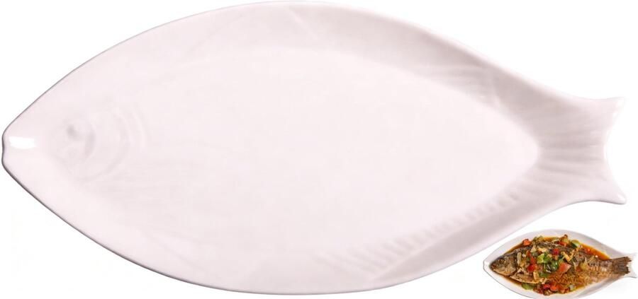 Dailygoods Ovalen Visplaat voor Gestoomde Vis 40 cm - Foto 2