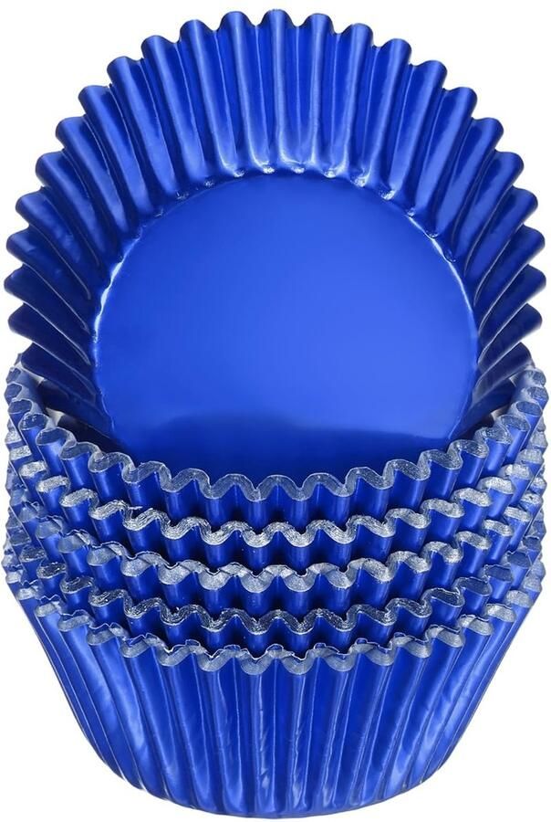 Omgoods Pack van 200 Blauwe Aluminium Pancake Moulds Voor Feesten en Verjaardagen