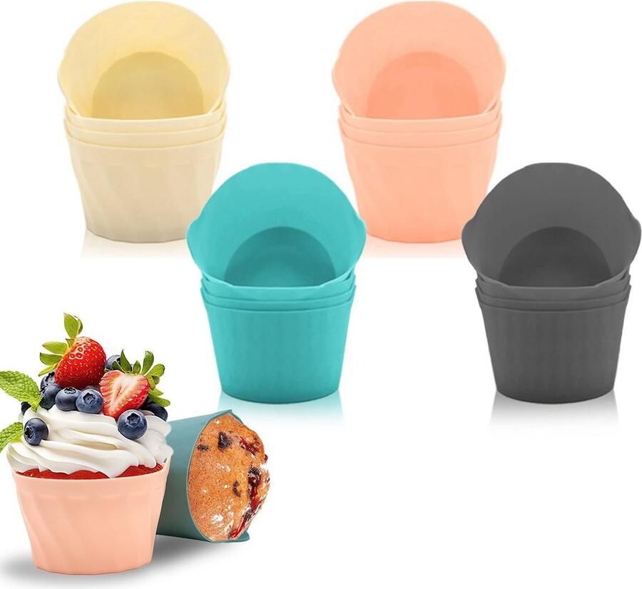 Dailygoods Ramekins voor Airfryer Eiervormen 16 stuks Siliconen Muffinvormpjes