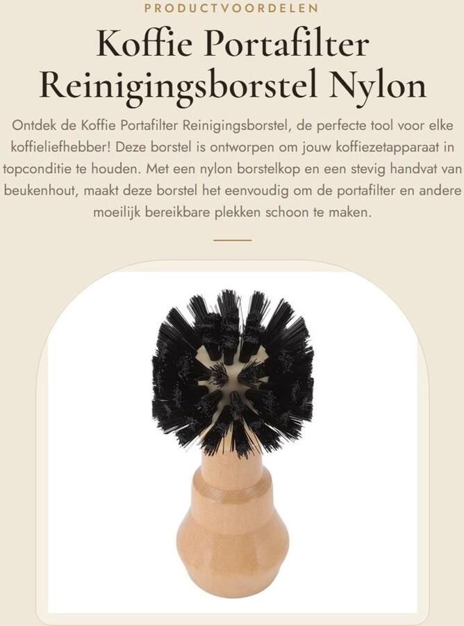 Dailygoods- Reinigingsborstel Koffiemachine Nylon Gezichtsborstel
