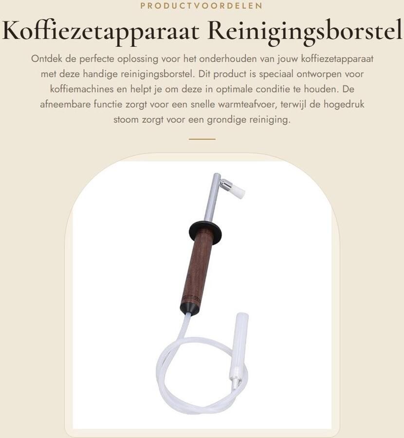 Dailygoods- Reinigingsborstel Snelle Warmteafvoer Koffiemachine Reinigingsborstel Nylon Walnoot Roestvrij Staal Hittebestendig Siliconen Afneembaar Reinigingsgereedschap Lichtgewicht 218g Koffiemachine Reiniger