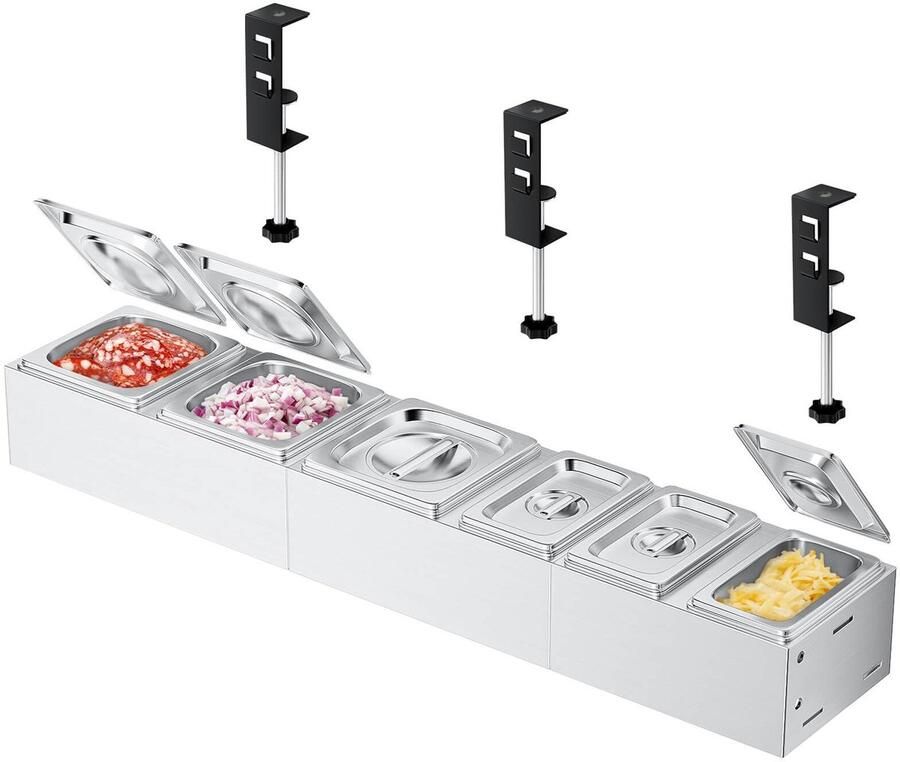 Dailygoods Roestvrijstalen Pizza Ingrediëntenhouder 6 Stuks Grill Accessoires