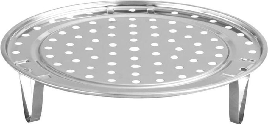 Dailygoods Roestvrijstalen Stoomrek met Afneembare Poot Multifunctioneel Keukenhulpmiddel 24cm