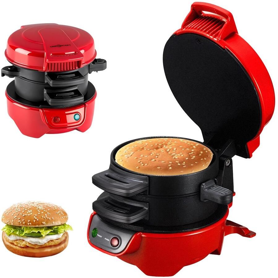Dailygoods Sandwich Broodrooster en Hamburgermaker met Timer